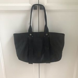 Clare V black leather tote bag